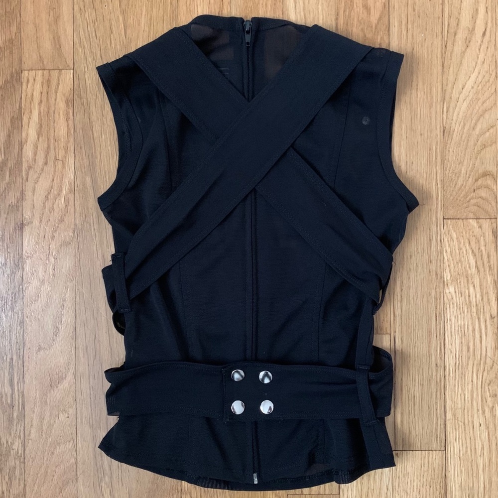 RARE Black Wrap/bandage see thru shirt 2000’s - Picture 2 of 11